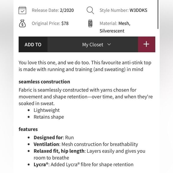 Lululemon Swiftly Relaxed Long Sleeve
Black / White / Black - Picture 4 of 8